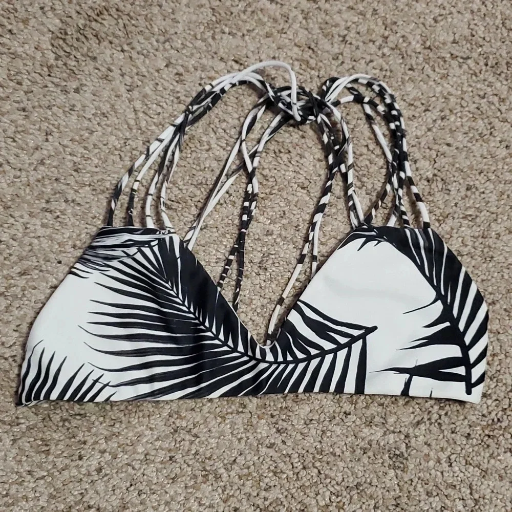 Mikoh Banyans Multi String Bikini Swim Top In Palm Leaf M